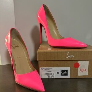 Christian Louboutin Neon Pink Patent Heels
